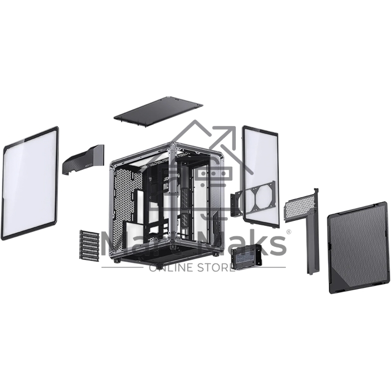 Корпус без блока питания Case JONSBO X400, Midi-Tower, TG, no fan, 2xUSB-A 3.0 + 1xUSB-C 3.2, ATX, mATX, mITX Grey