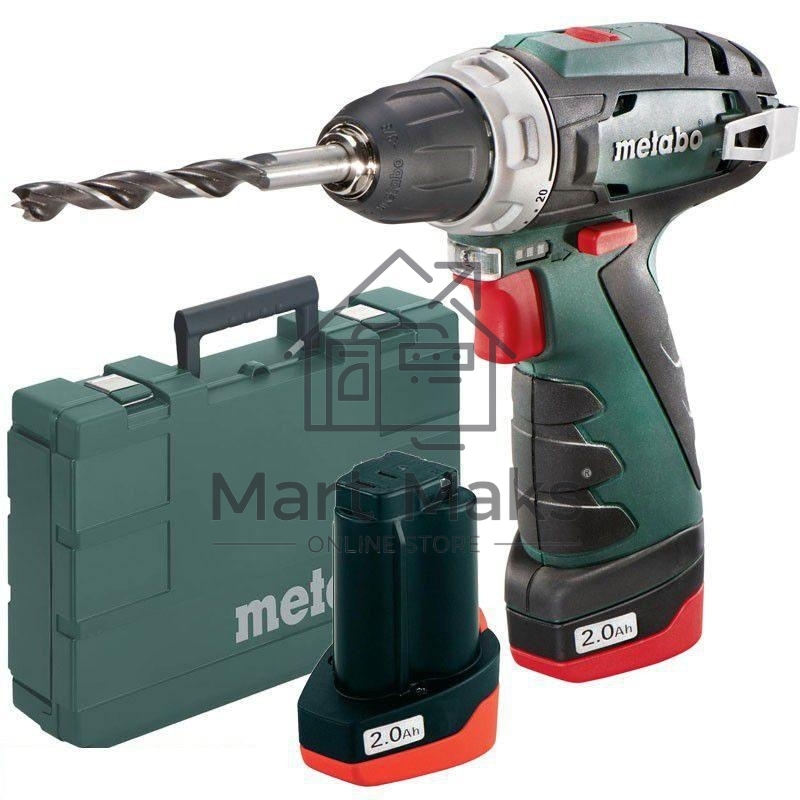Дрель-шуруповерт Metabo PowerMaxx BS 600080500, Аккумуляторный, 12В, 2 АКБ