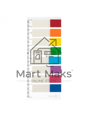 Закладки самоклеящиеся, индексы пластиковые Hopax 21467 12x45мм, 8 цветов в упаковке, 15 листов, на линейке с цветным краем, европодвес