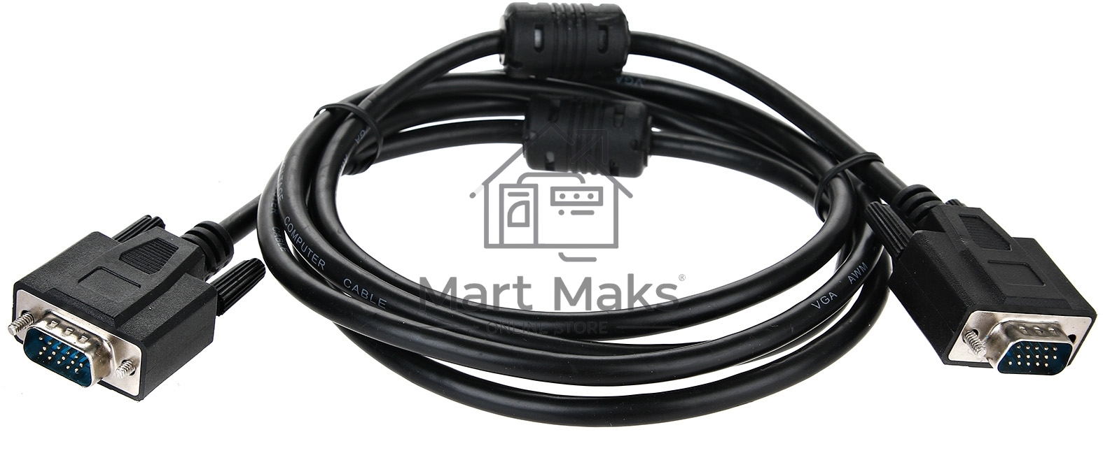 Кабель для монитора VGA (M) -) VGA (M), 1.8m, TV-COM (QCG341AD-1.8M), ферритовые кольца