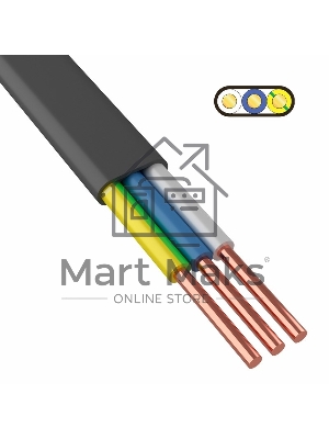 Кабель силовой медный ВВГ-Пнг(А)-LS 3x4 мм² 100 м, ГОСТ 31996-2012, ТУ 16.К71-310-2001