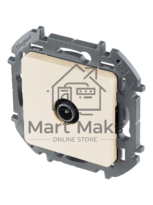 Розетка TV проходная 14 дБ 5-862 мГц слоновая кость