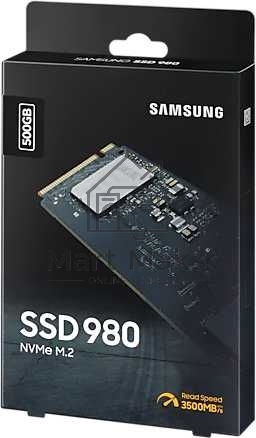Накопитель SSD Samsung 980 MZ-V8V500BW, 500Gb, PCIe 3.0 x4, M.2 2280, NVMe, R/W 3100/2600