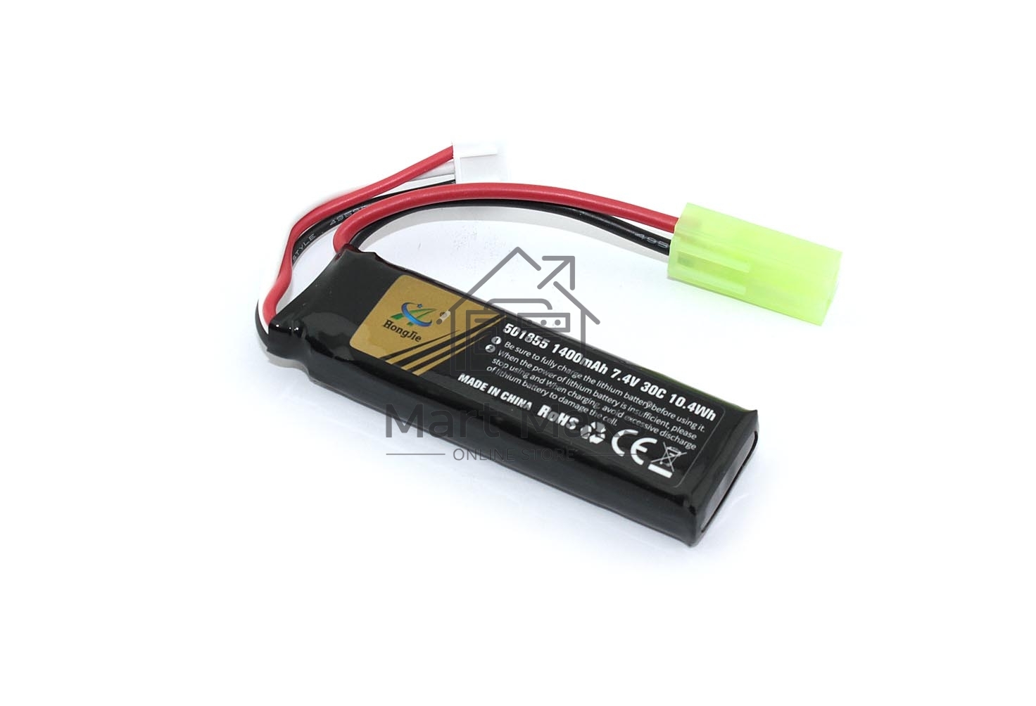 Аккумулятор Li-Pol 7.4v 501855 1400mah разъем mini Tamiya plug