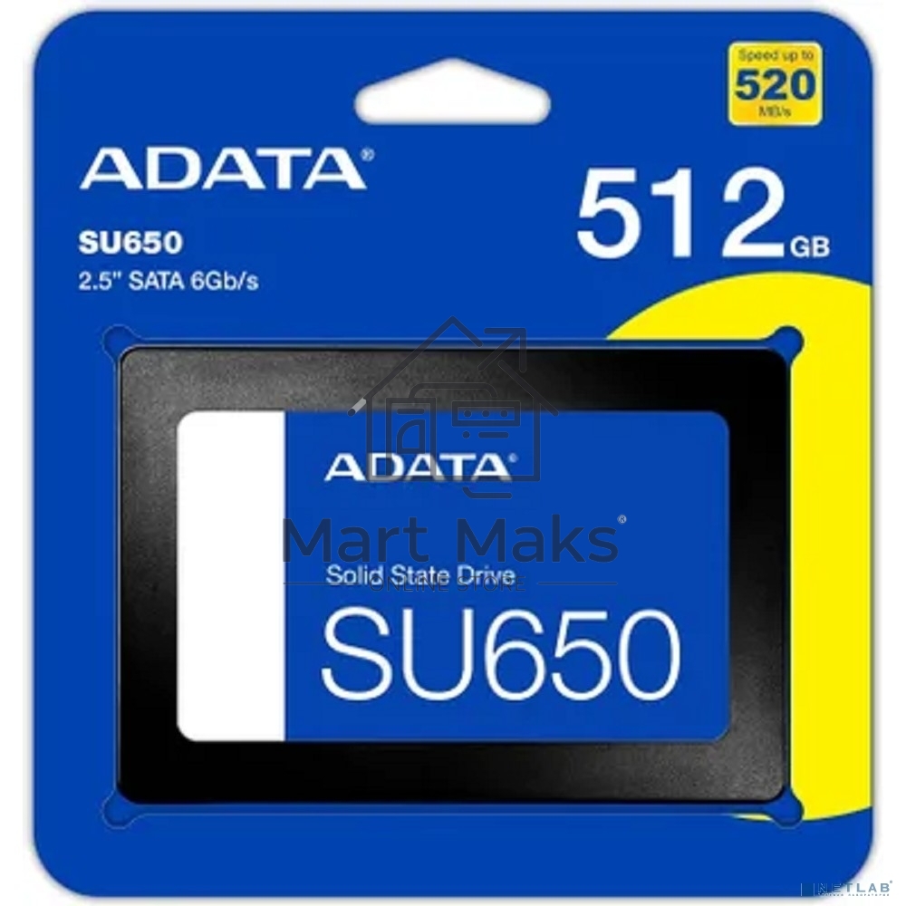 Накопитель SSD ADATA SU650, 512Gb, SATA III, 2.5
