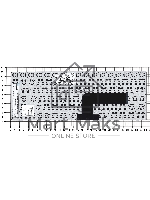 Клавиатура для ноутбука DNS Pegatron B14Y, Clevo W740 черная с рамкой