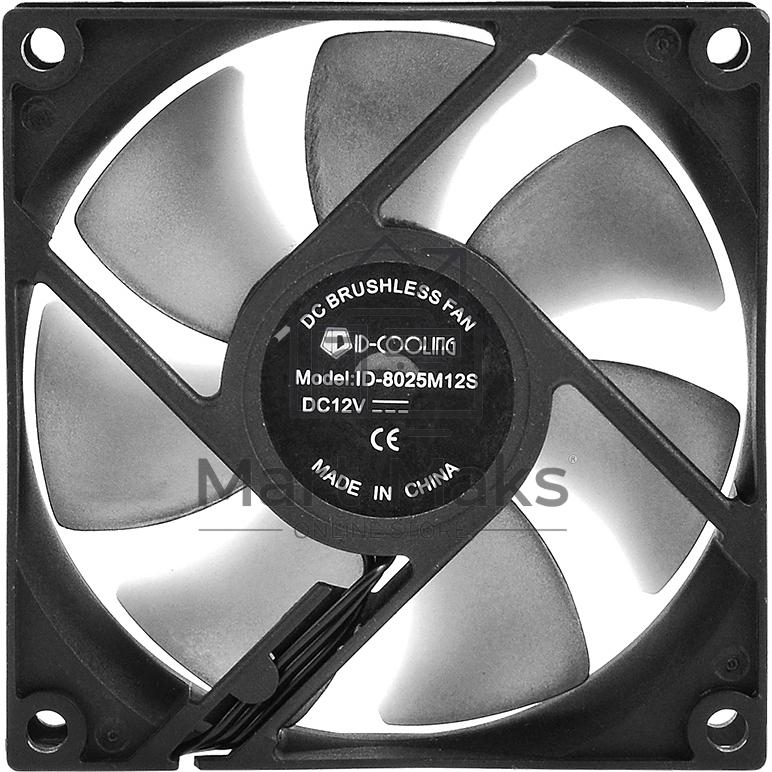 Вентилятор для корпуса ID-Cooling NO-8025-SD черный, 80 мм, 2000 об/мин, 21 дБ, 3 pin