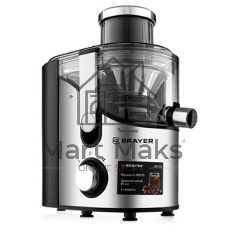 Соковыжималка BRAYER BR1710 серебристый, центробежная, 800 Вт, 350 мл, механическое