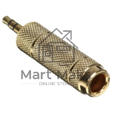 Аудио переходник Cablexpert A-35M-63F, Jack3.5(M) на Jack6.3(F) стерео, золотой, пакет