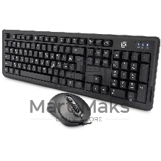 Комплект клавиатура+мышь Oklick S605 проводной, USB, 2400 DPI, чёрный