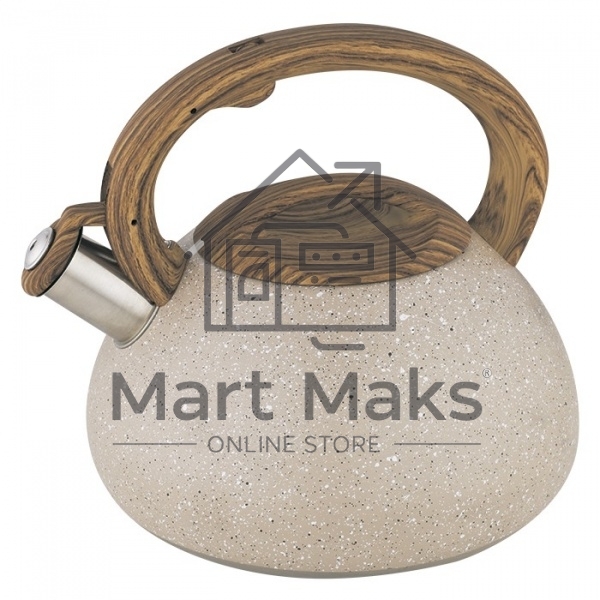 Чайник для плиты ALPENKOK AK-522 нерж.сталь со свистком 3,0л индукционное дно (12)