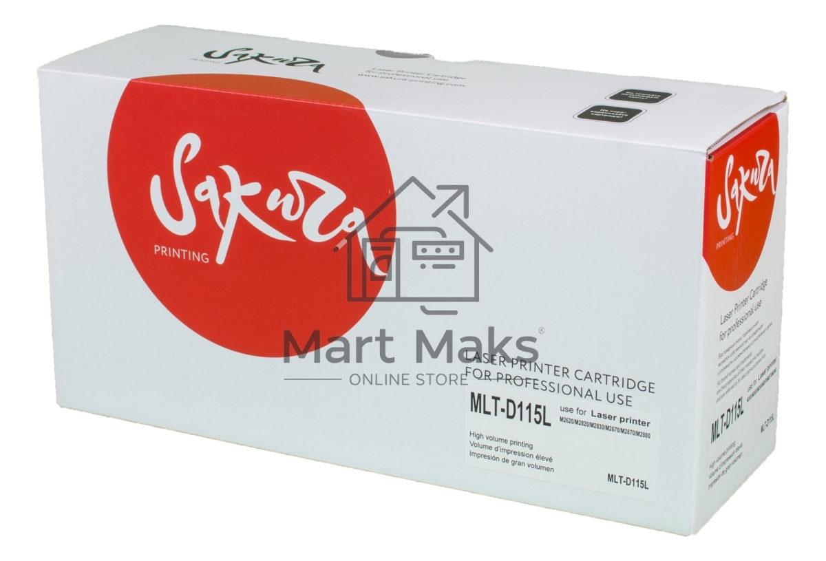 Картридж лазерный Sakura SAMLTD115L/MLTD115L-N для Samsung SL-M2620/2820, M2621/2671, M2670/2870, M2830/2880, черный, 3000 к. (обновленный чип)