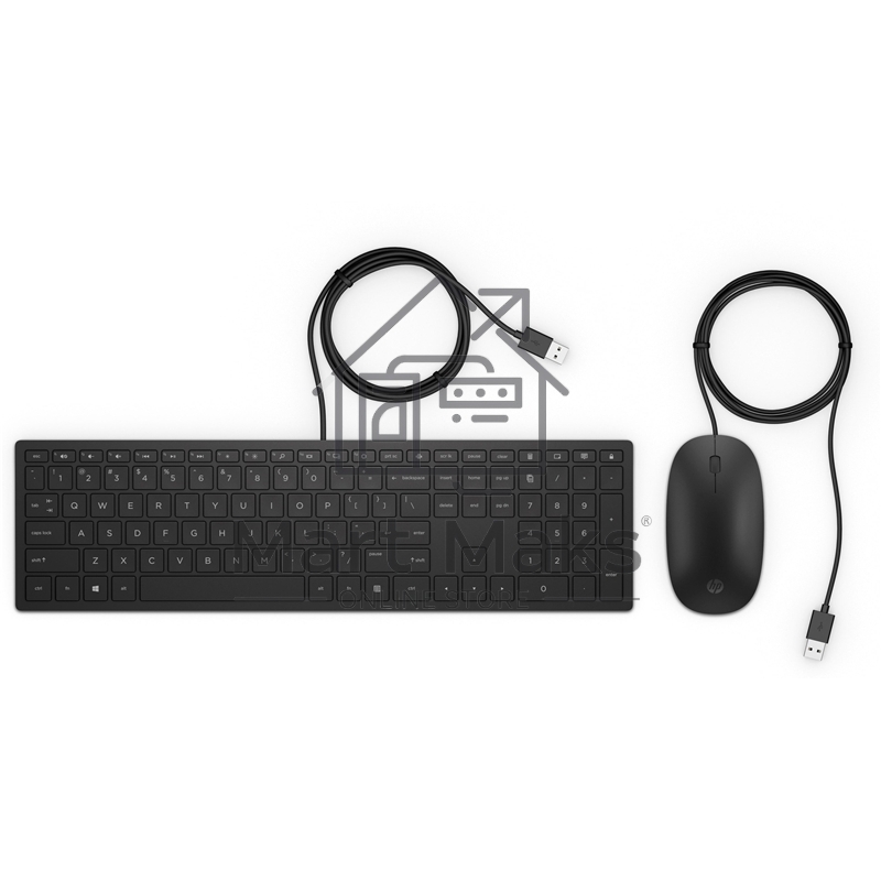 Комплект клавиатура+мышь HP Pavilion 400 проводной, USB, 1200 DPI, чёрный