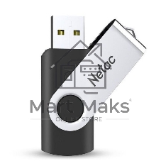 Флешка USB Netac U505 (NT03U505N-128G-20BK), 128Gb, USB 2.0, R/W 70/30, черный/серебристый