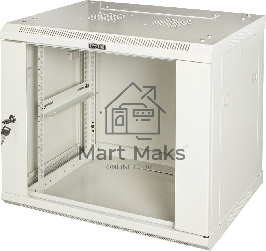 Шкаф настенный серии Pro, 15U 600x600, стеклянная дверь