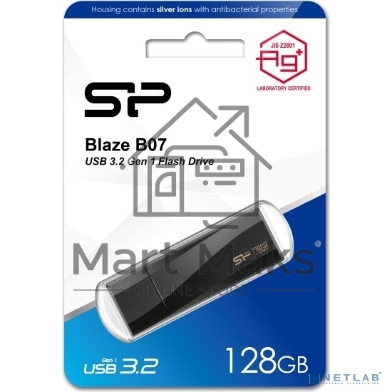 Флешка USB R/W Silicon Power R/W 128GB Blaze B07 Type-A USB 3.2 Gen 1, Black