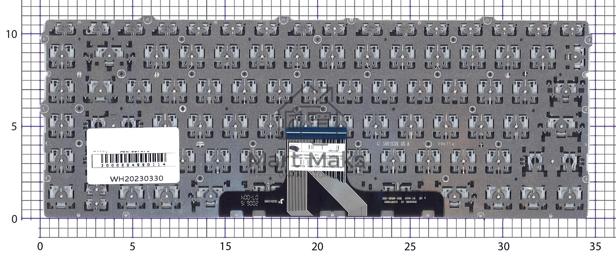 Клавиатура для ноутбука HP Pavilion 14-DV 14-DW серебристая