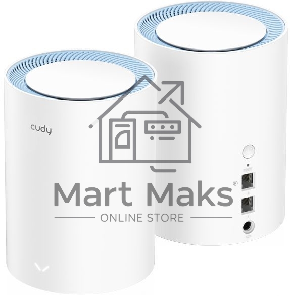 Бесшовный Mesh роутер Cudy M1200 (M1200 2-PACK) AC1200 Wi-Fi белый (упак.:2шт)