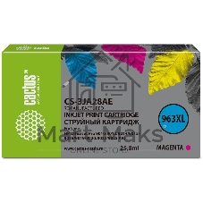 Картридж струйный Cactus CS-3JA28AE 963XL (есть ограничения по прошивке) пурпурный (25.5 мл) для HP OfficeJet Pro 9010/9010e/9012/9014/9015/9016/9019