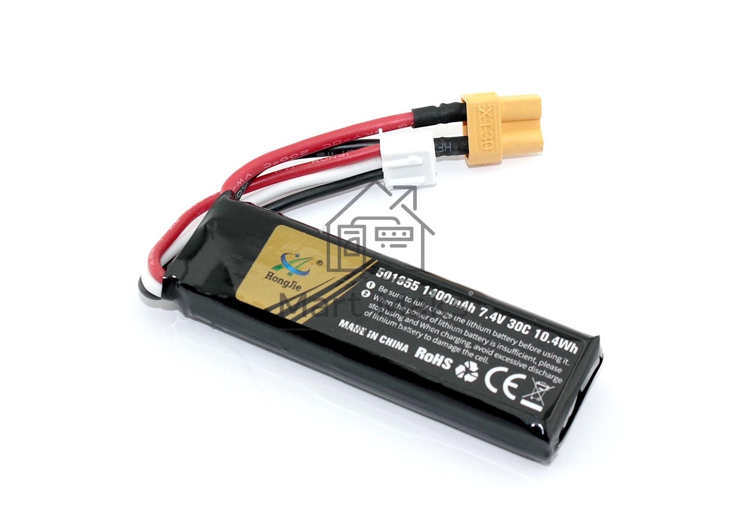 Аккумулятор Li-Pol 7.4v 501855 1400mah разъем XT30-plug