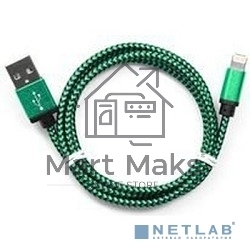 Кабель Gembird USB 2.0 Cablexpert CC-ApUSB2gn1m, AM/Lightning 8P, 1м, нейлоновая оплетка, алюминиевые разъемы, зеленый, пакет
