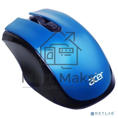 Мышь беспроводная Acer OMR031 черный/синий, 1600 dpi, радиоканал, USB, кнопки - 4