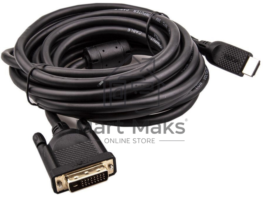 Кабель HDMI AM/DVI(24+1)M, 5м, CU, 1080P@60Hz, 2F, VCOM <CG484GD-5M>