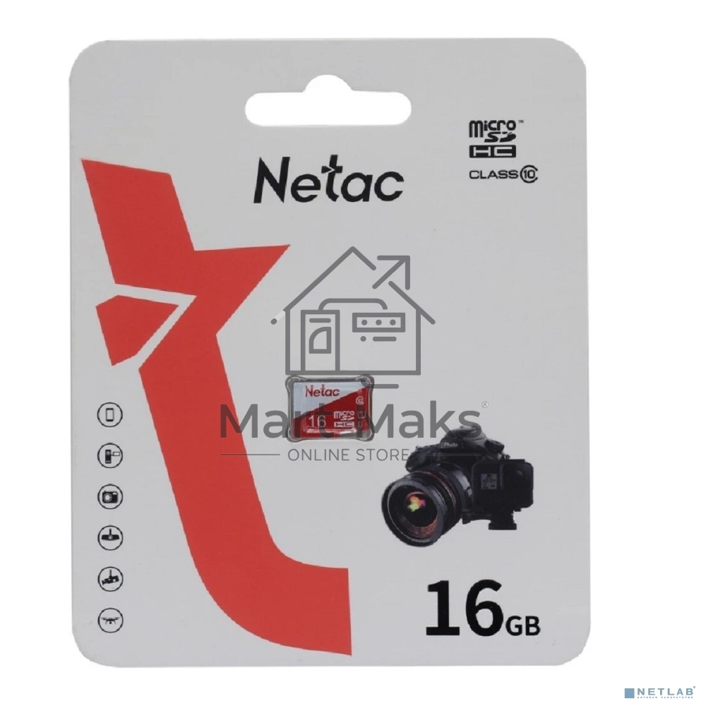 Флеш карта microSDHC 16Gb Netac P500 ECO (50/95 Mb/s, no adapter) (NT02P500ECO-016G-S)