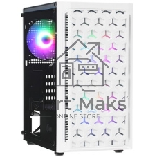 Корпус PowerCase Mistral Micro Z3W Mesh LED, Micro-Tower, белый