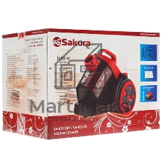 Пылесос Sakura SA-8315R красный/черный, 450/2400 Вт, уборка сухая, пылесборник контейнер 2 л