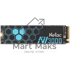 Накопитель SSD Netac NV3000, 500Gb, PCIe 3.0 x4, M.2 2280, NVMe, R/W 3000/2100, с радиатором
