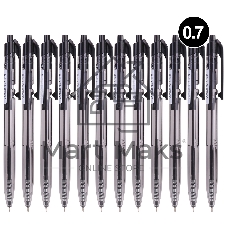 Ручка шариковая автоматическая Deli X-tream EQ02120 черный, d=0.7мм, черные чернила, сменный стержень, линия 0.4мм
