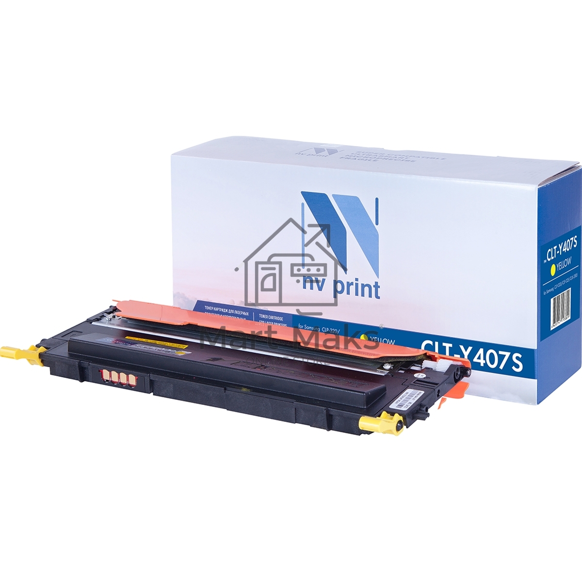 Картридж лазерный NVPrint совместимый Samsung CLT-Y407S Yellow для CLP-325/CLX-3185 (1000k)