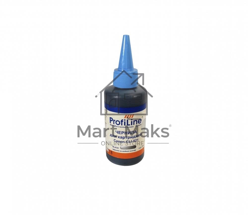 Чернила ProfiLine PL-CLI-521BK для принтеров Canon Pixma Ip3600/IP4600/MP540/MP620/MP630/MP980 черный 100 мл водн