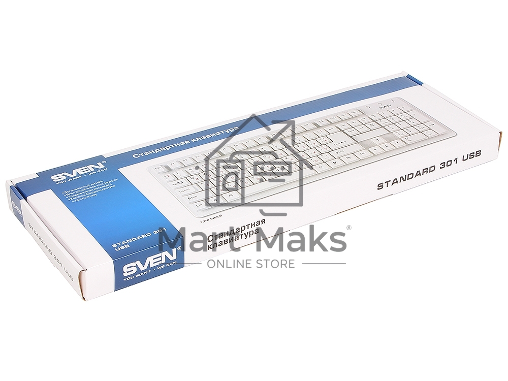 Клавиатура SVEN Standard 301 USB белая