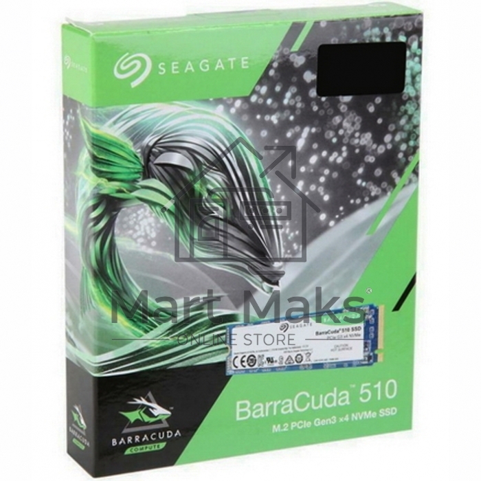 Накопитель SSD Seagate BarraCuda 510, 256Gb, PCIe 3.0 x4, M.2 2280, NVMe, R/W 3100/1050