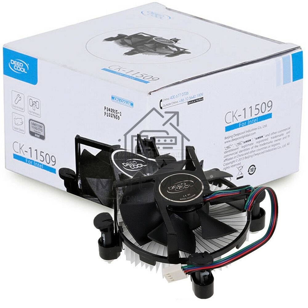 Кулер для процессора DEEPCOOL CK-11509 черный, 92 мм, алюминий, 2200 об/мин, 26.8 дБ, 3 pin, 65 Вт, 56 мм