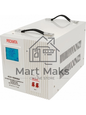 Стабилизатор напряжения Ресанта АСН-10000БА однофазный серый (63/6/40)