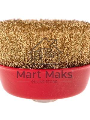 Щетка чашечная для УШМ латунированная проволока 100 мм М14 Kranz