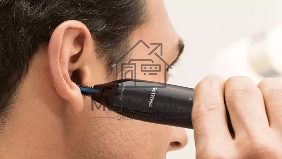 Триммер для носа и ушей Philips, черный, пластик, батарейка АА в комплекте