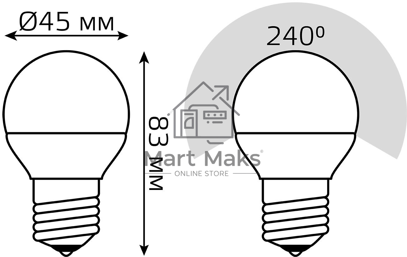 Лампа Elementary Шар 6W 3000K E27 (3 лампы в упаковке) LED 1/40