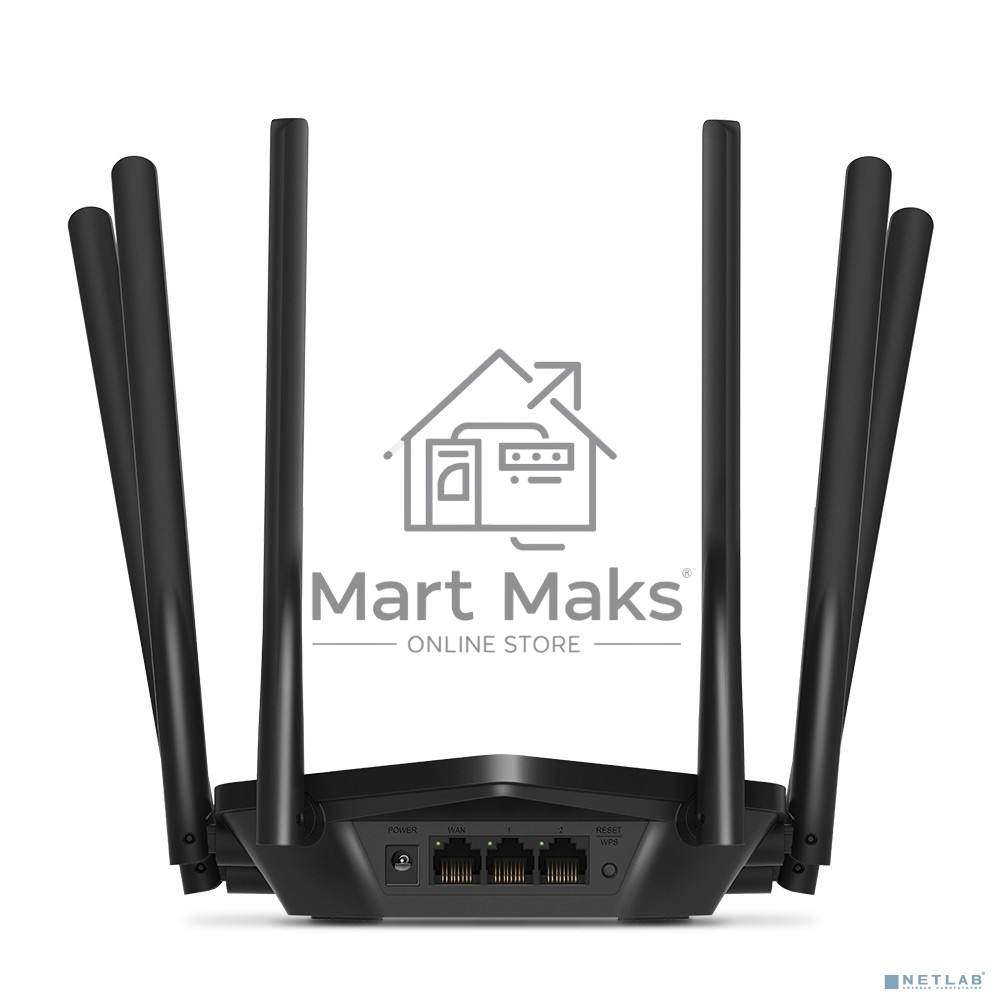 Роутер Mercusys AC1900 Wireless AC Gigabit Router, 600 Mbps at 2.4 GHz + 1300 Mbps at 5 GHz, 6×5dBi Fixed External Antennas with Beamforming, 2× G LAN Ports, 1× G WAN Port, Access Point Mode, 3X3 MU-MIMO, Parental Controls, Guest Network, Smart Connect