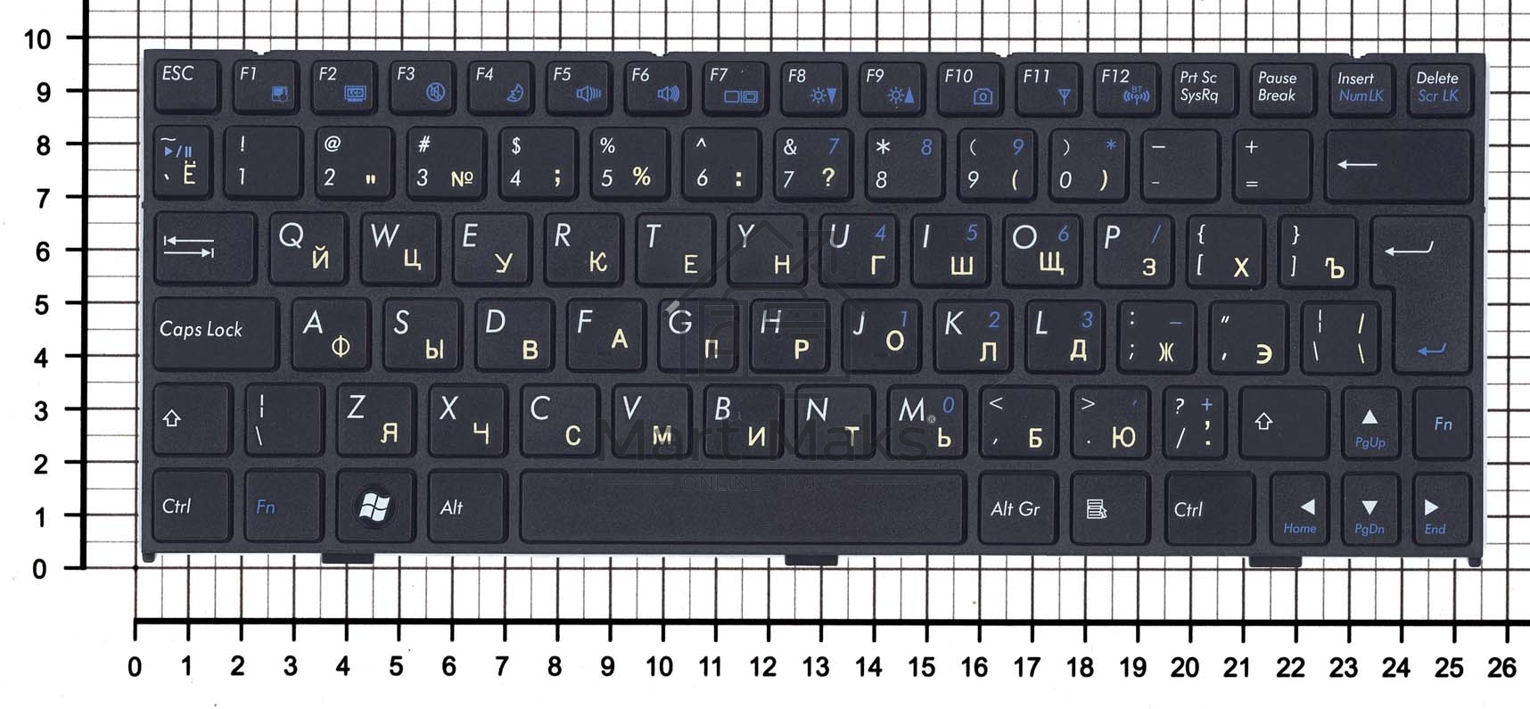 Клавиатура для ноутбука DNS 0121598, 0121595 черная