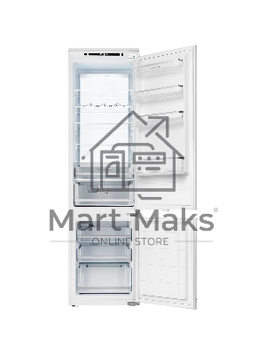 Встраиваемый холодильник Kuppersberg RBN 1960, High-Tech, объем 267 л, скользящий фасад, электронное управление, No Frost, антибактериальный пластик, звуковой сигнал при открытой дверце, перенавешиваемые двери, LED освещение, уровень шума 41 дБ, энергоэфф