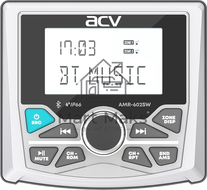 Автомагнитола ACV MARINE AMR-602SW 4x50Вт v5.0 USB 2.0 AUX 3