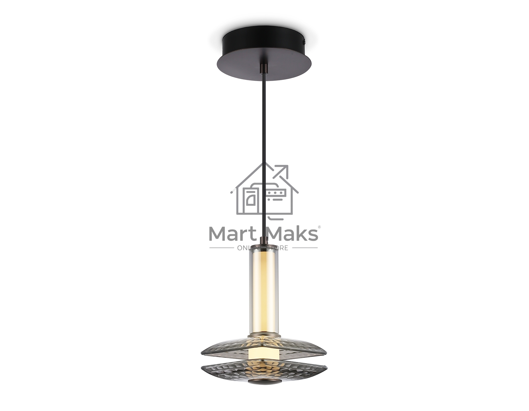 Подвесной светодиодный светильник Ambrella light LH31003 GR/SM серый/дымчатый 10W 3000K 150*150*240