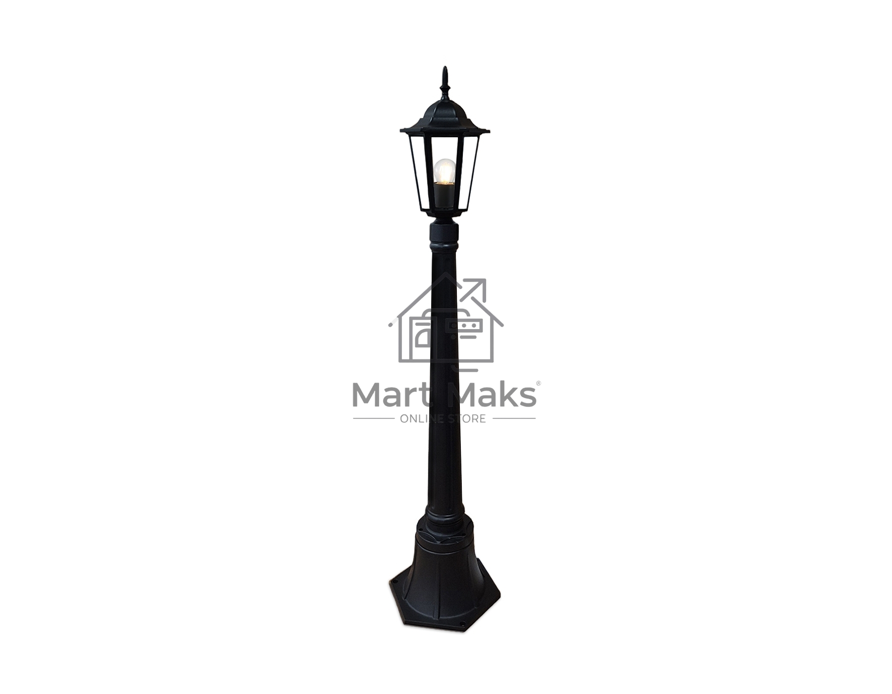 Светильник Ambrella light ST2037 BK/CL черный/прозрачный IP54 E27 max 40W D150*1100