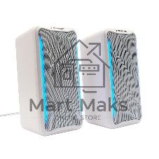 Акустическая система 2.0 Gembird SPK-305-W, 10Вт, пластик, рег.громкости, RGB подсветка, белый