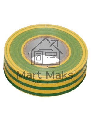 Изолента Iek UIZ-13-10-K52 0,13х15 мм желто-зеленая 20 метров ИЭК