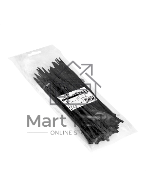 Стяжка (хомут) нейлоновая ExeGate CV66-200x4.8B (нейлон 6.6, 200x4.8мм, неоткрывающаяся, halogen free, -40°C - +85°C, черная, 100 шт)